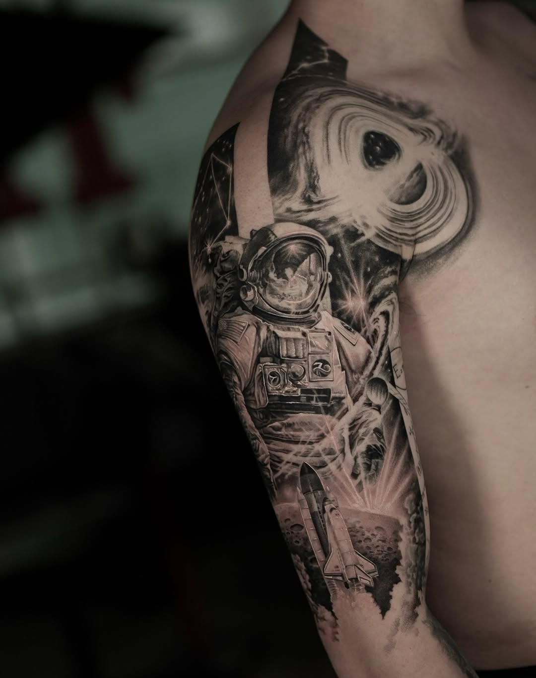 Tattoo by @zinktattoozac — realism, black_and_grey