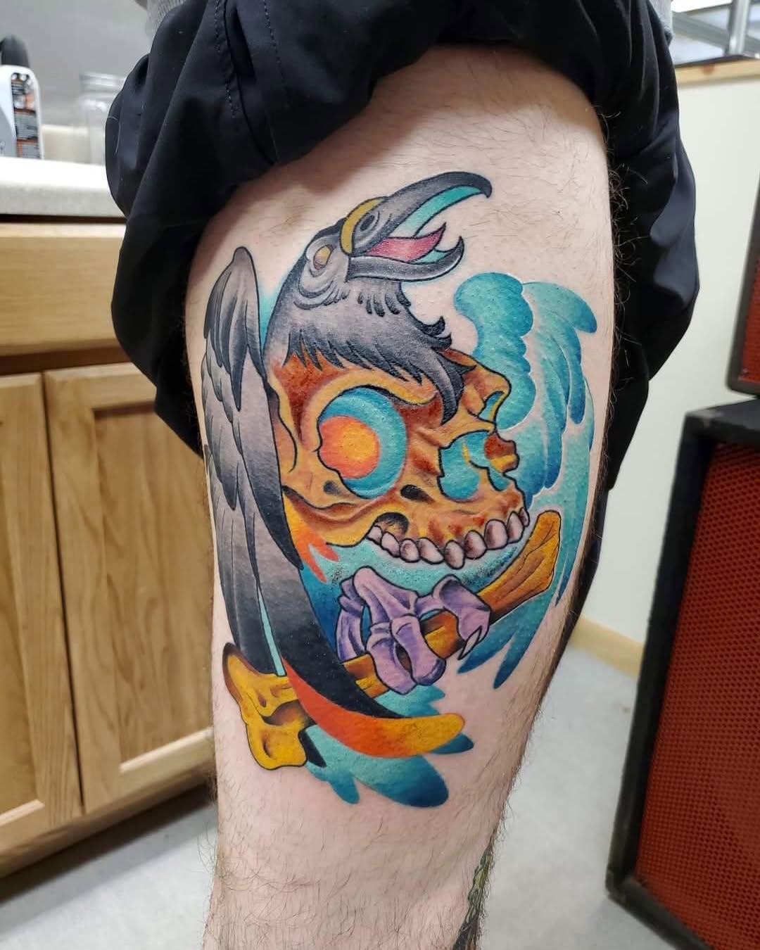 Tattoo by @tattoosbyginger_ — new_school, trash_polka