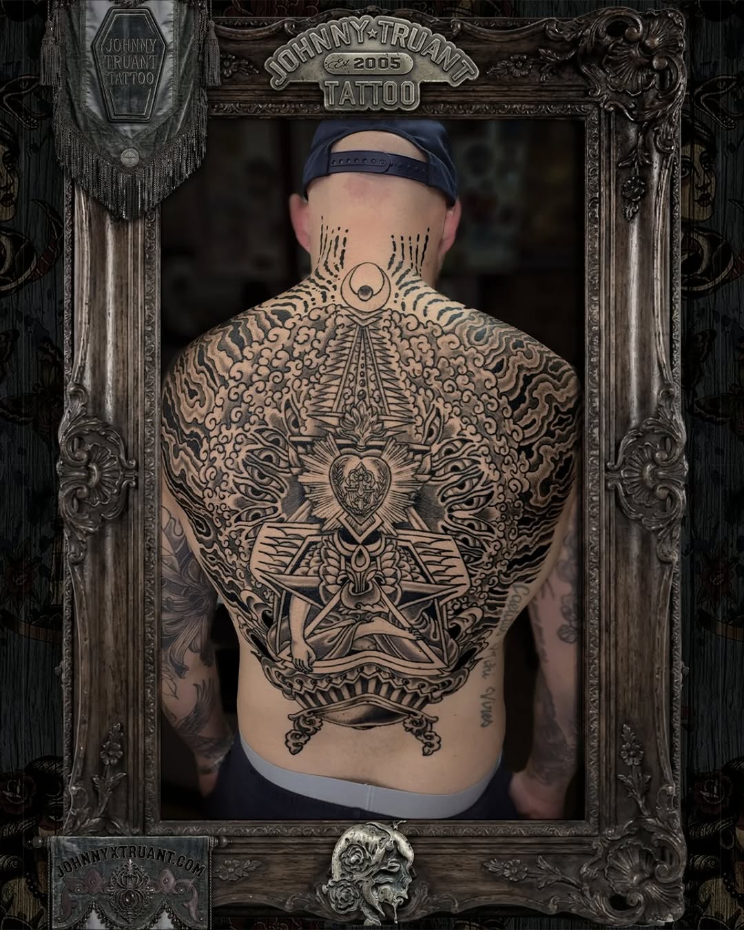 Tattoo by @johnnyxtruant — black_and_grey, ornamental