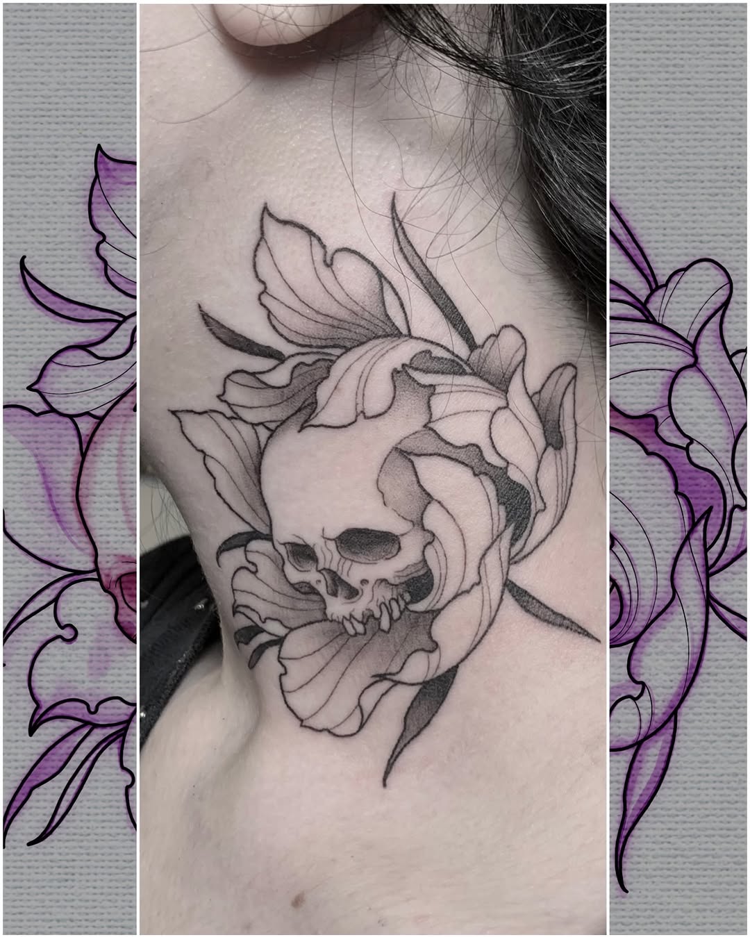 Tattoo by @lvl40lich — black_and_grey, dark_realism