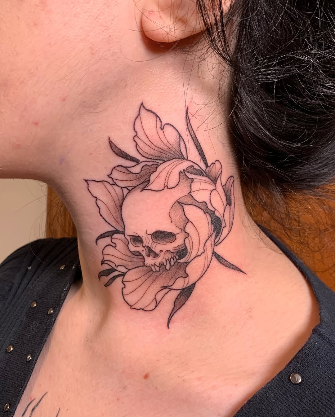 Tattoo by @lvl40lich — black_and_grey, dark_realism