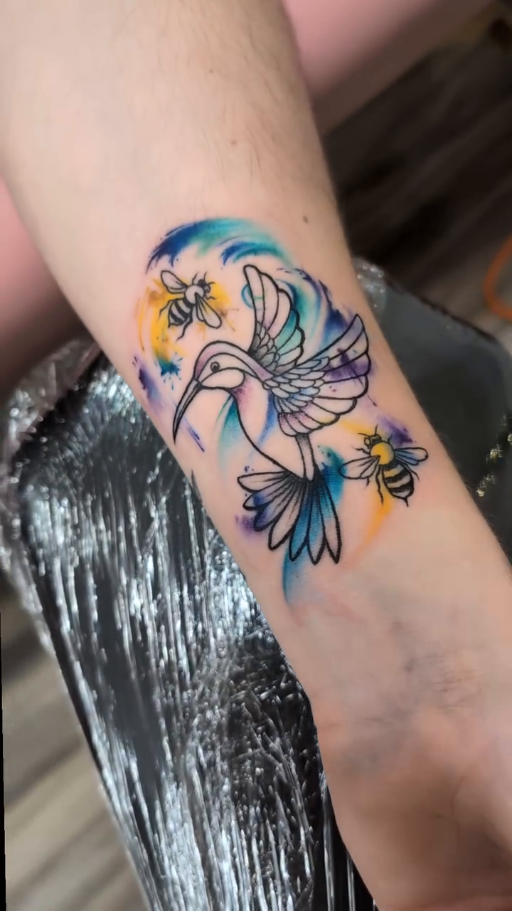 Tattoo by @viiduquette — watercolor, fine_line
