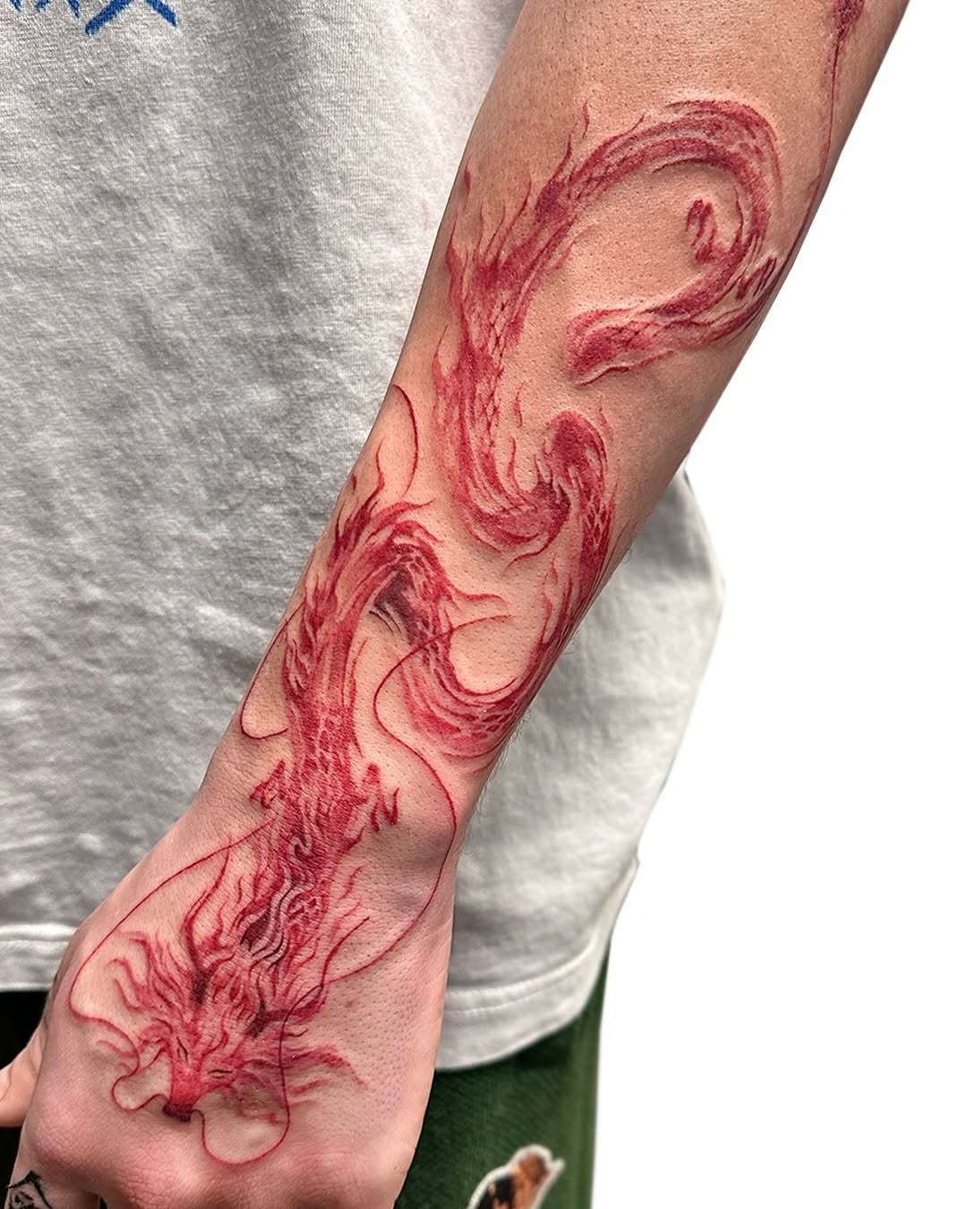Tattoo by @uzo.ink — blackwork, trash_polka