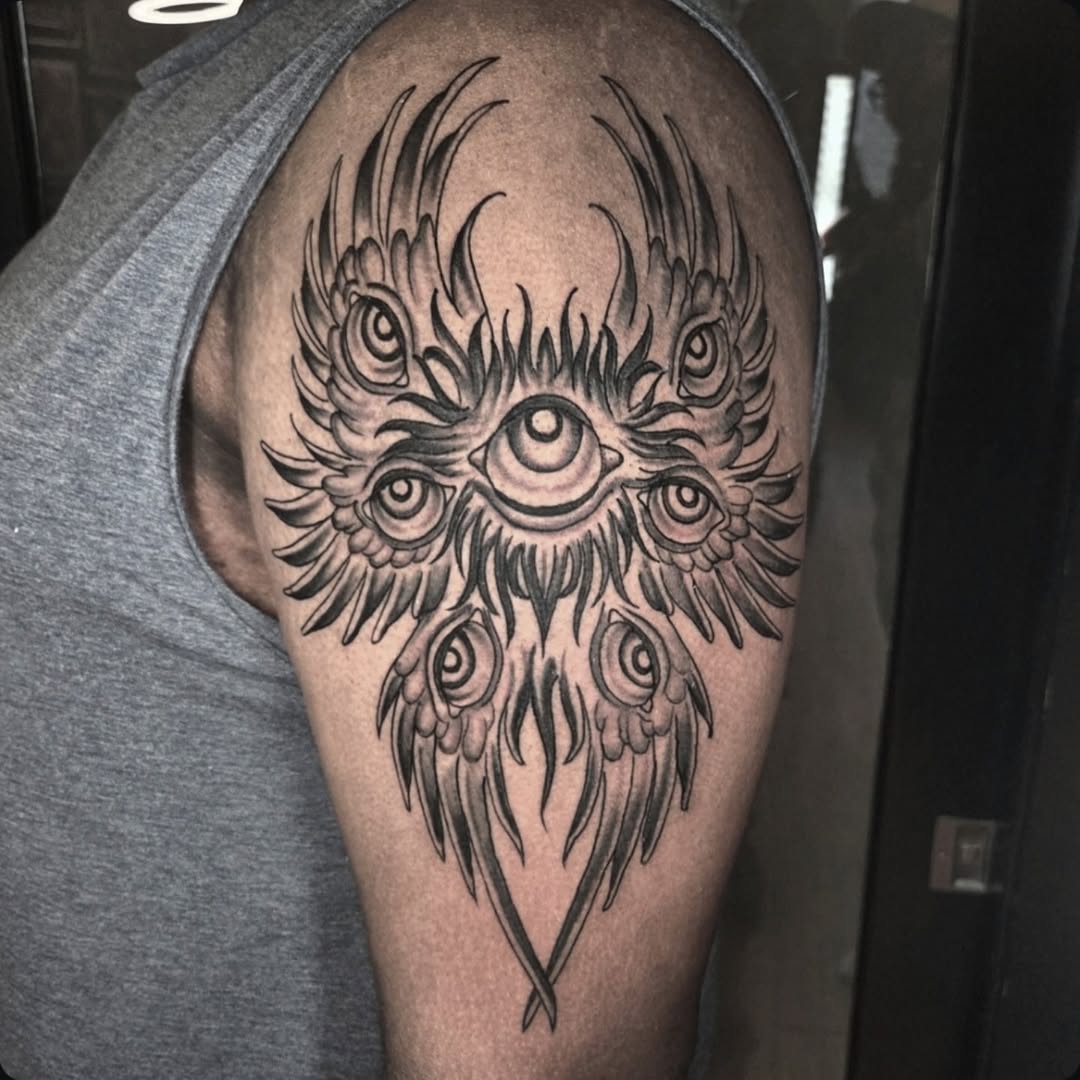 Tattoo by @nine.crows โ blackwork, illustrative