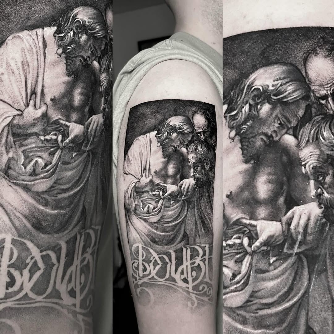 Tattoo by @roveink — realism, black_and_grey