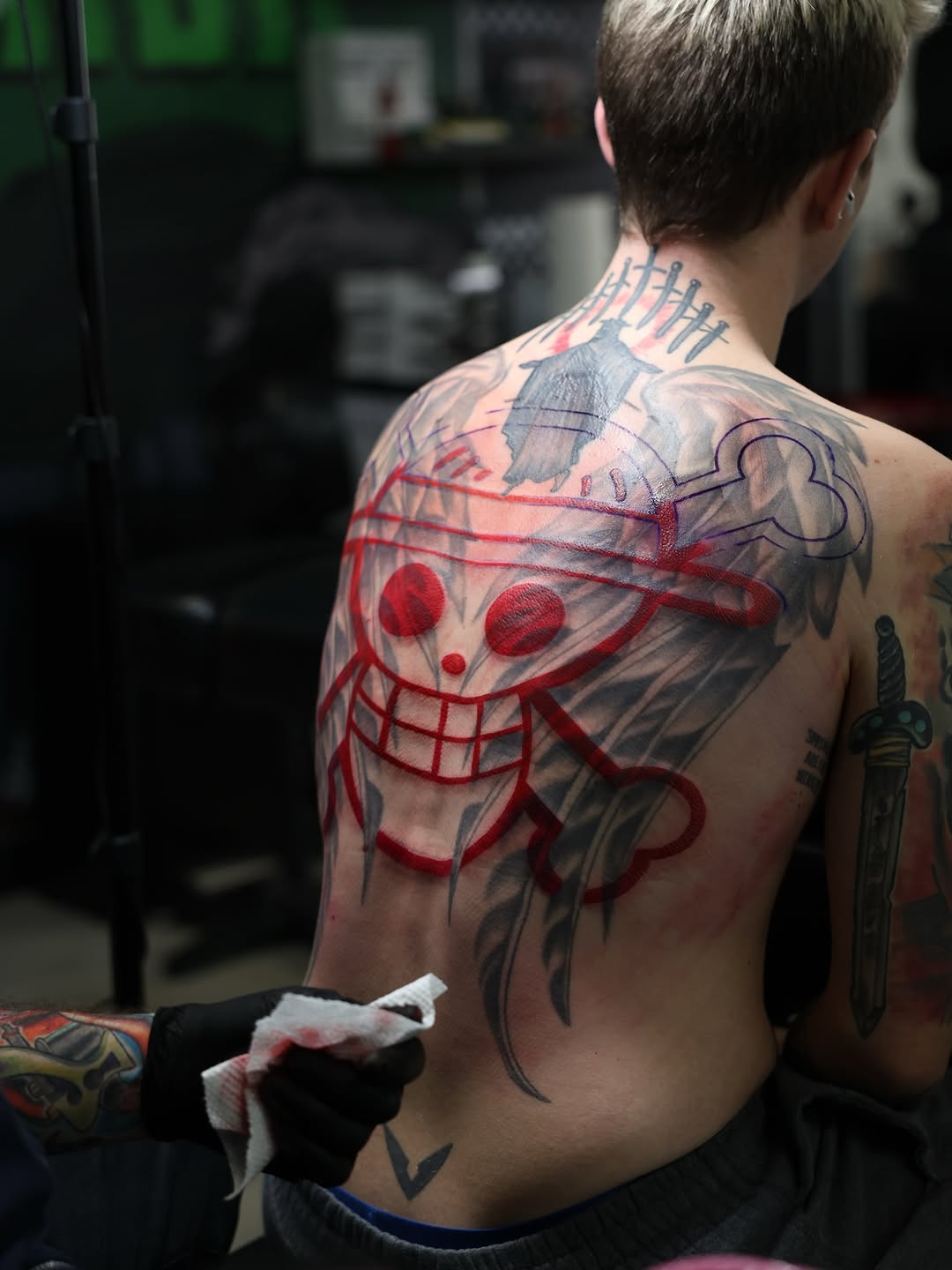 Tattoo by @dangerderektattoo — illustrative, black_and_grey