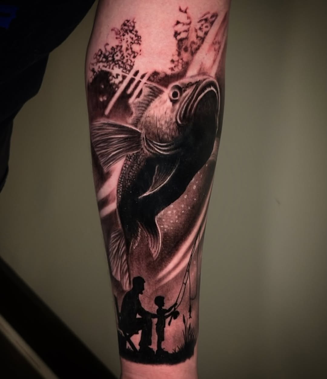 Tattoo by @fishbonestattoo — realism, black_and_grey
