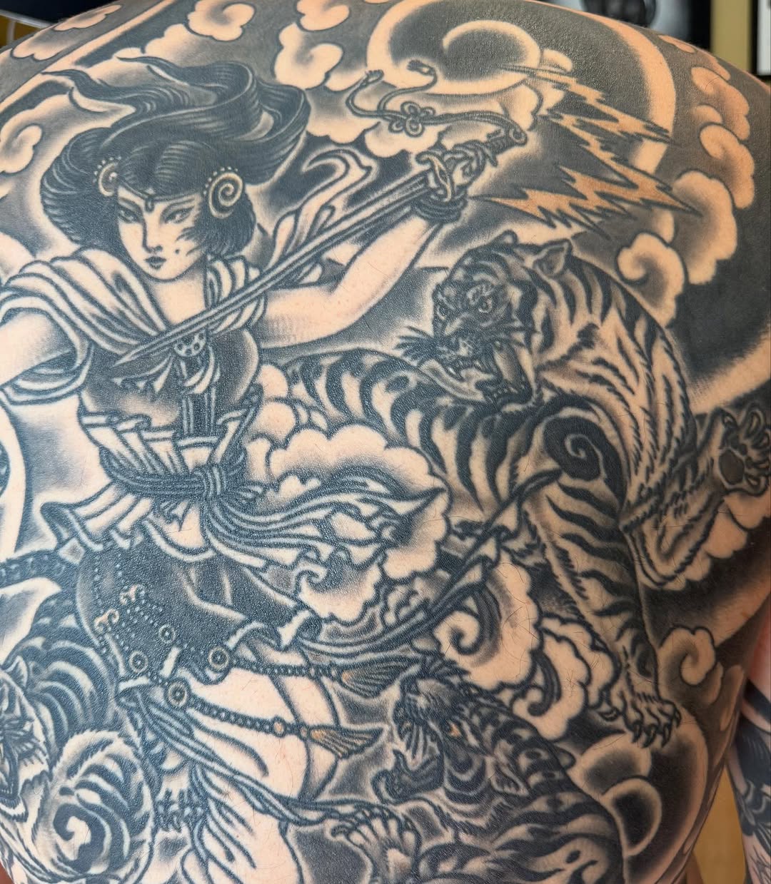 Tattoo by @rosskjones — japanese_irezumi, black_and_grey