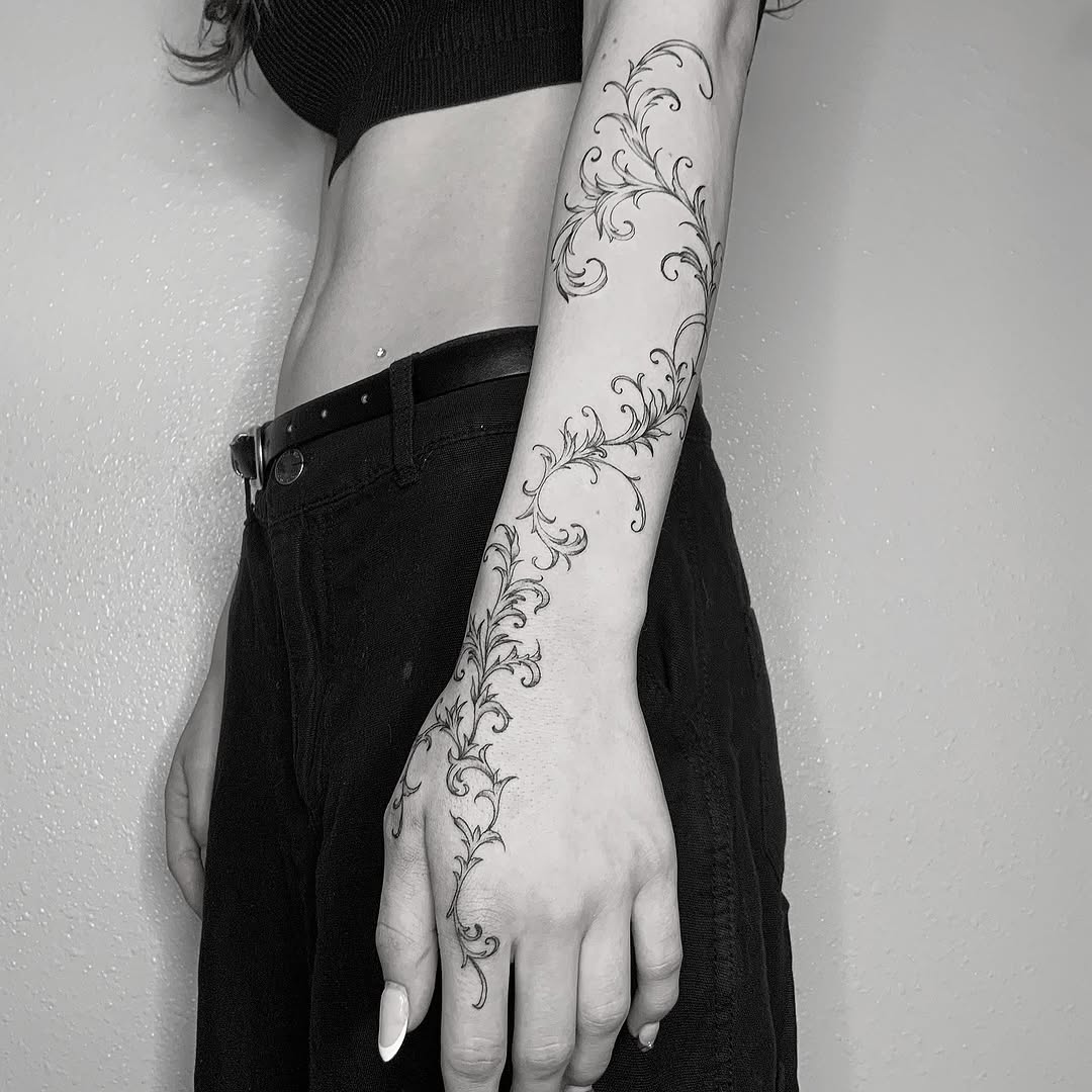 Tattoo by @witchpuke โ fine_line, ornamental