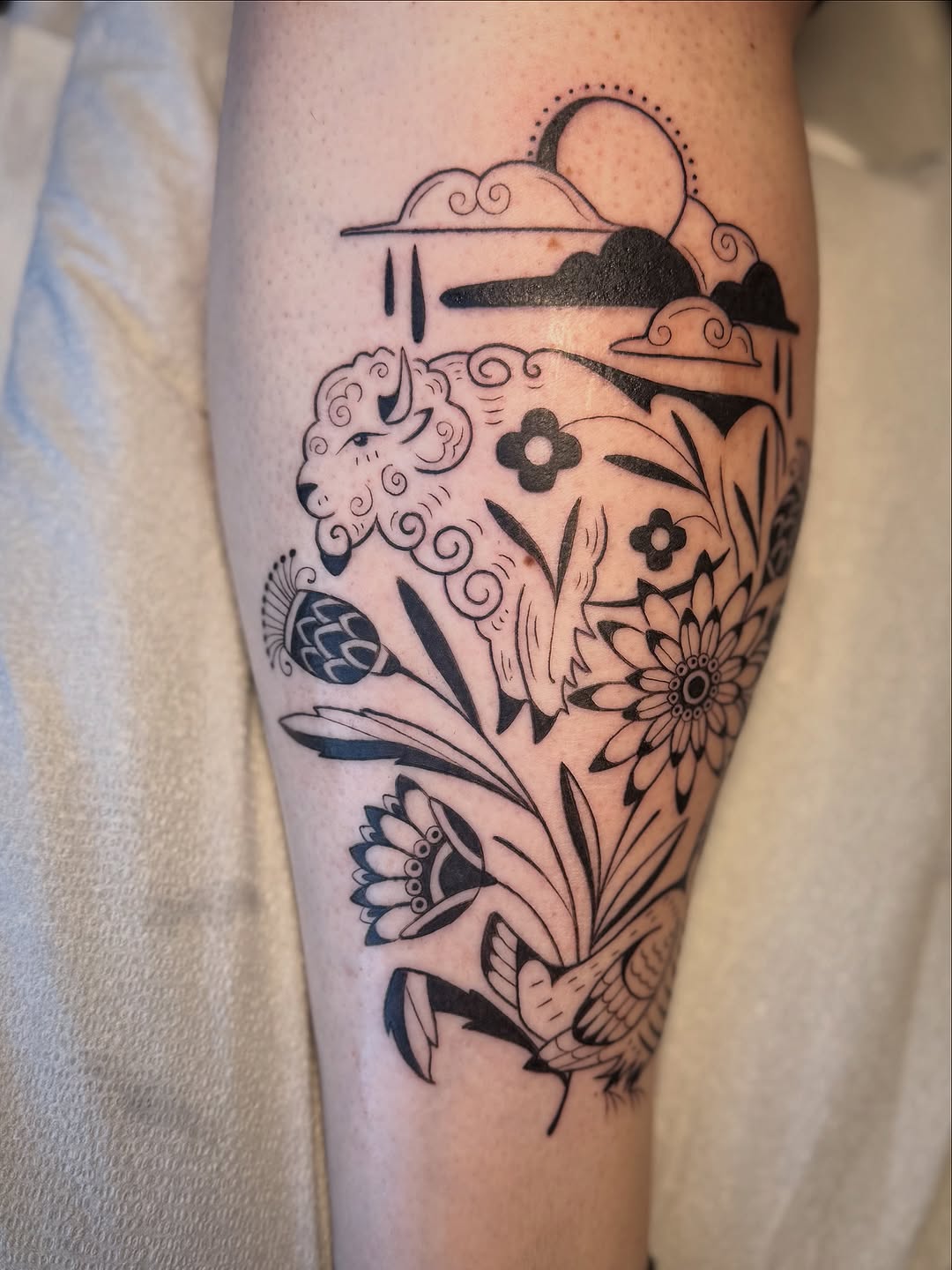 Tattoo by @leahearltattoo — blackwork