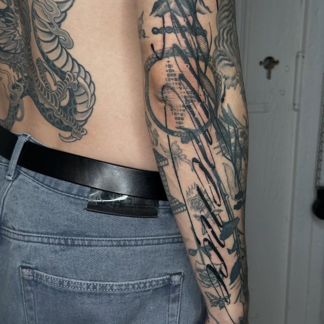 Tattoo by @good.boi.ink — blackwork, lettering_script