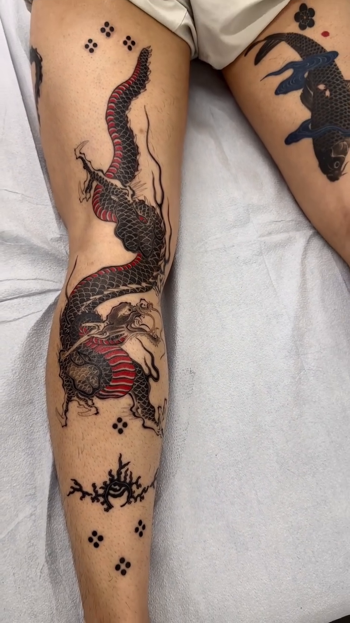 Tattoo by @bidan_gil β japanese_irezumi, black_and_grey