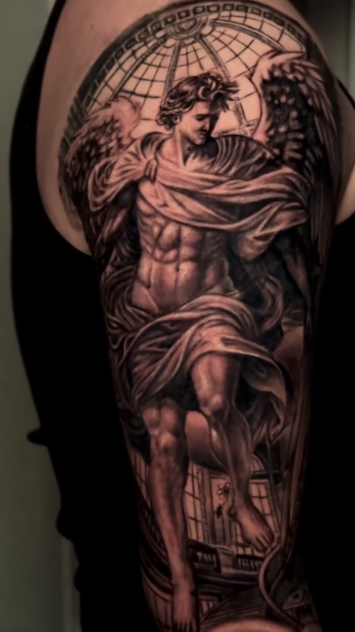 Tattoo by @luees___ β realism, black_and_grey