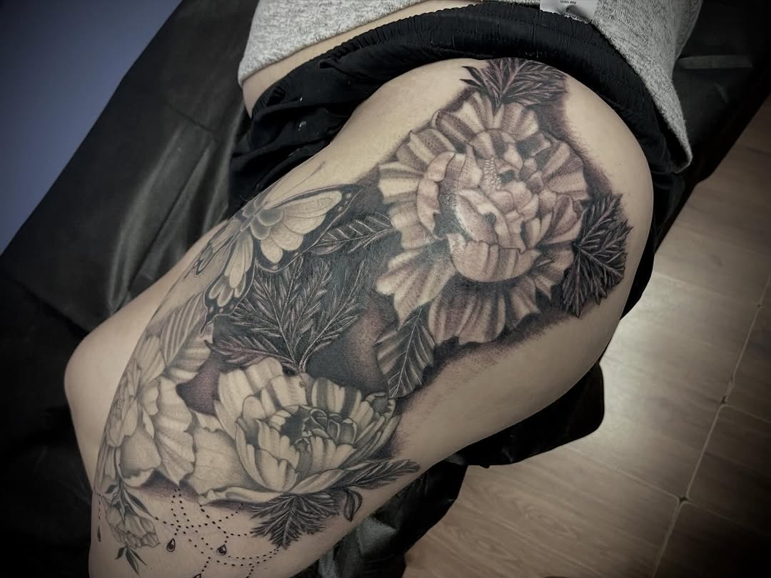 Tattoo by @ghostlife — black_and_grey, realism