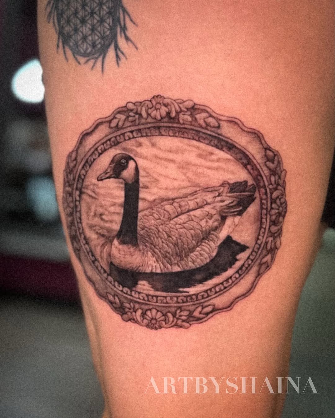 Tattoo by @artbyshaina — realism, black_and_grey