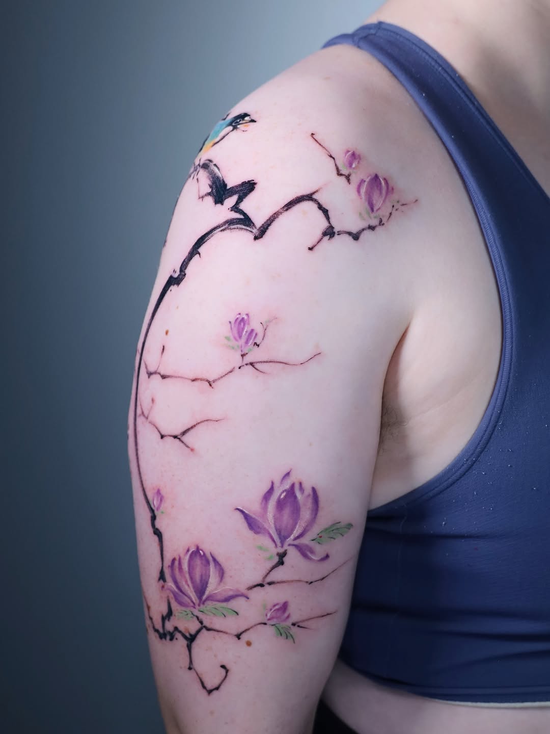 Tattoo by @junsinkmontreal โ watercolor, fine_line