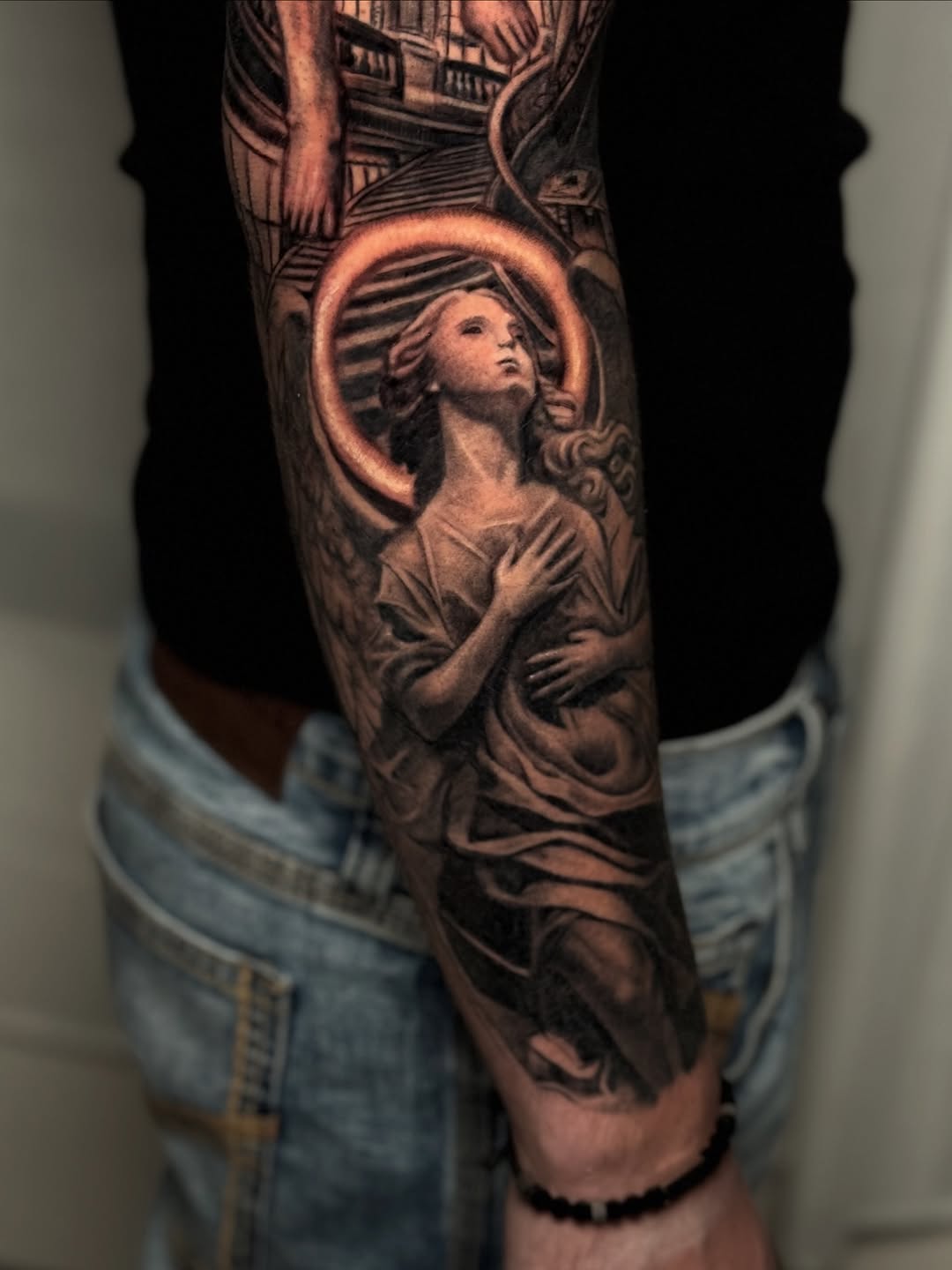 Tattoo by @luees___ β realism, black_and_grey