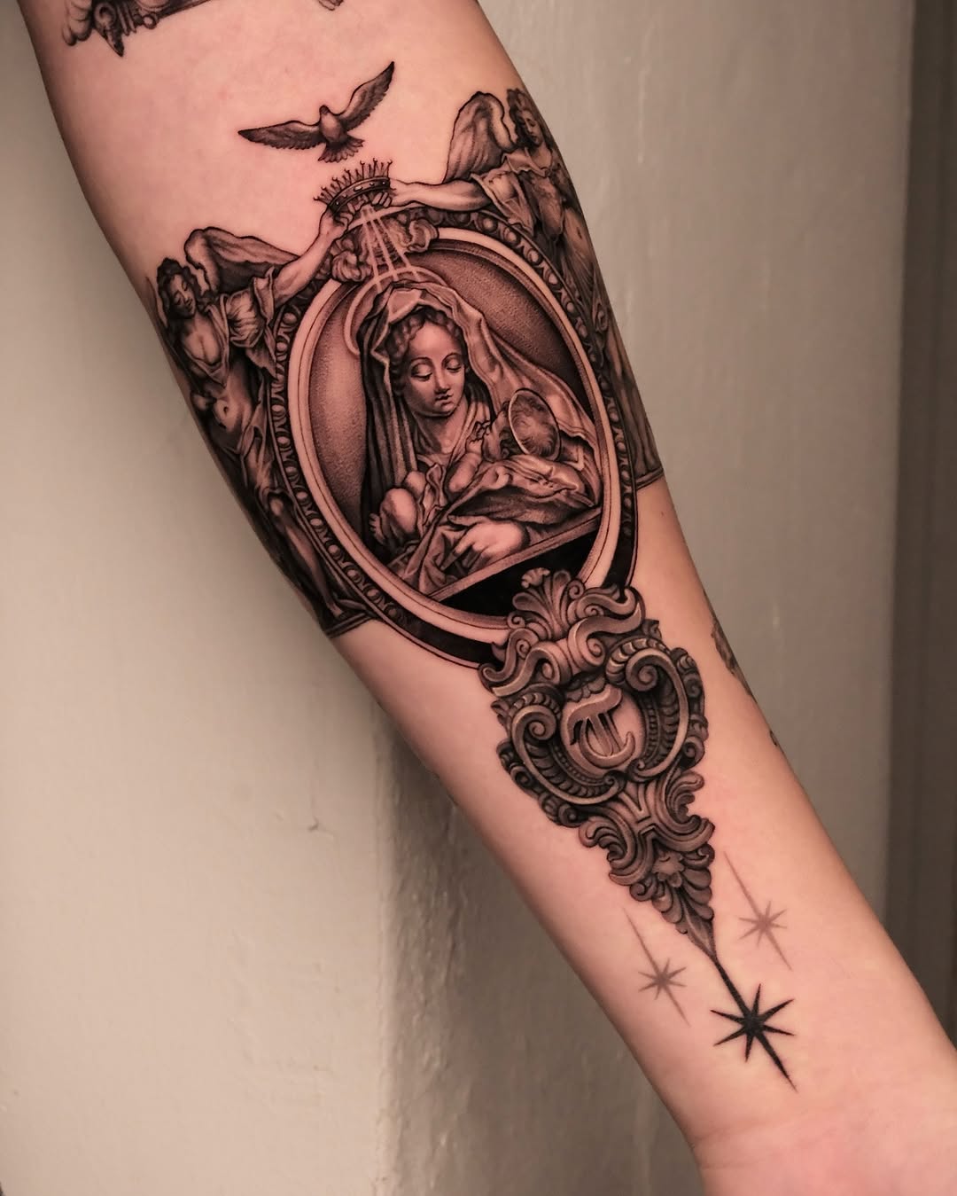 Tattoo by @a_youngg_____ β realism, black_and_grey
