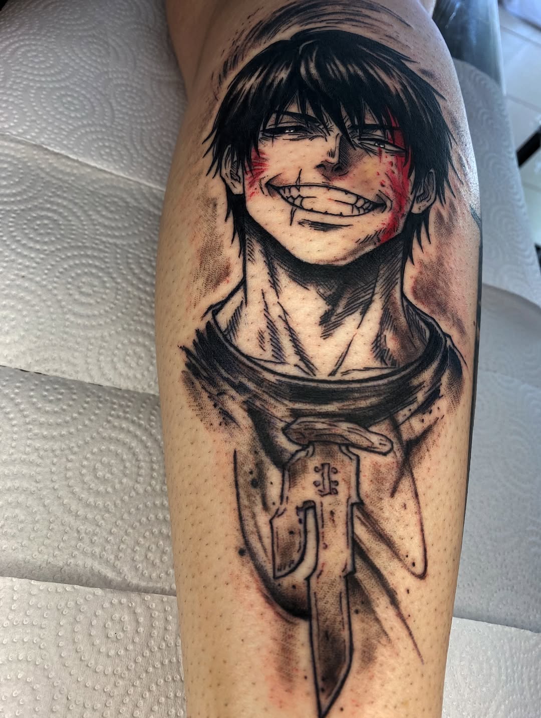 Tattoo by @garotodatatuagem β anime, black_and_grey