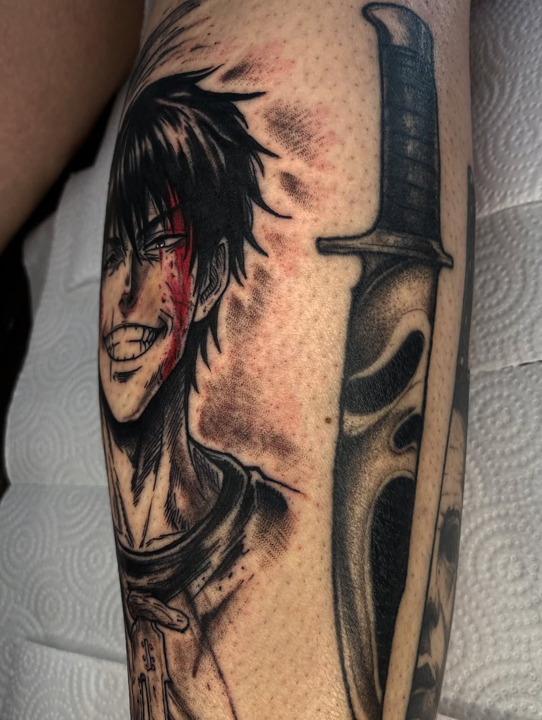 Tattoo by @garotodatatuagem β anime, black_and_grey