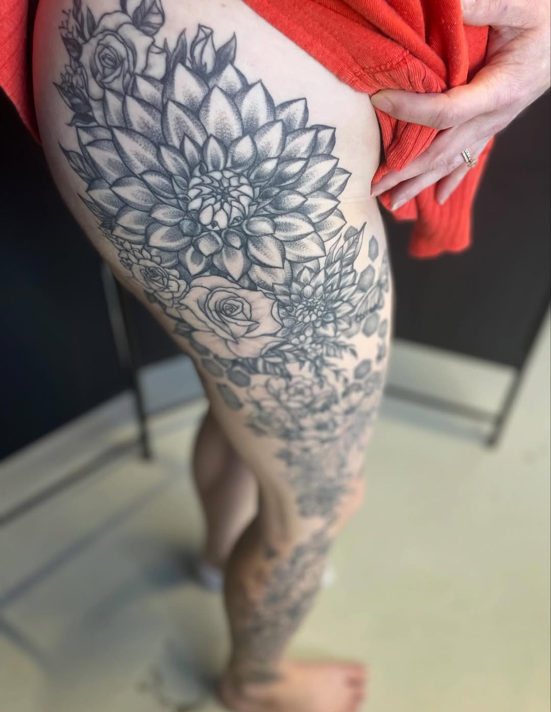 Tattoo by @tattmaus — black_and_grey, dotwork