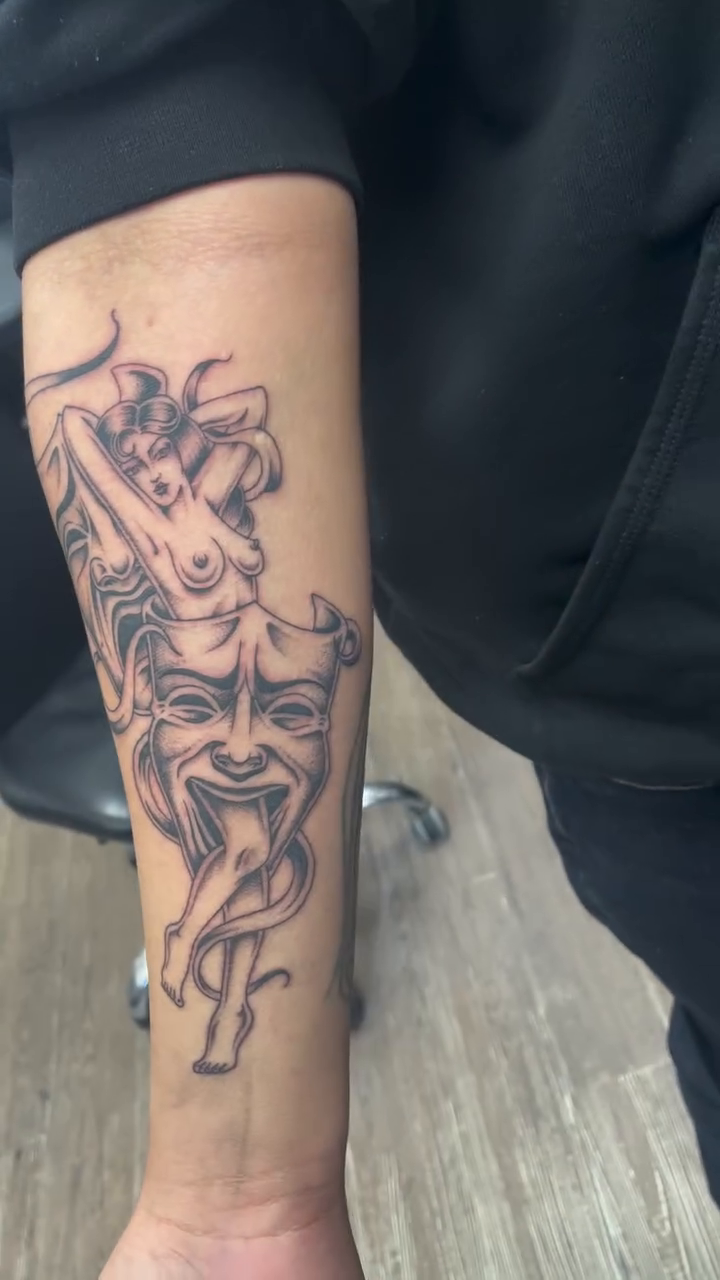 Tattoo by @brayden_p_tattoo — chicano, black_and_grey