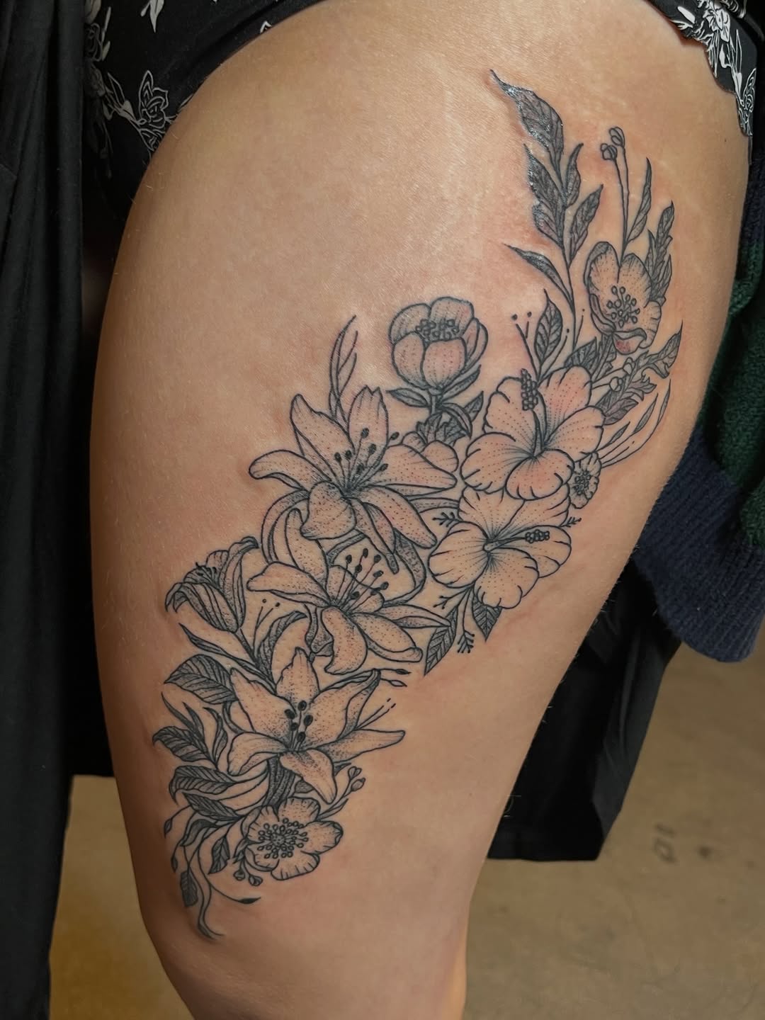 Tattoo by @corylarge — black_and_grey, fine_line