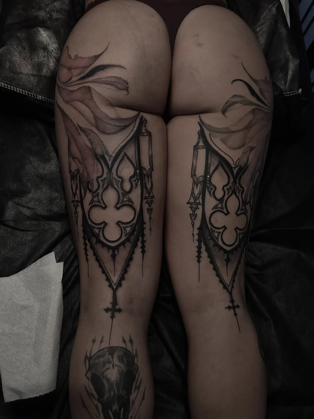 Tattoo by @traviesoxtattoos — blackwork, dark_realism