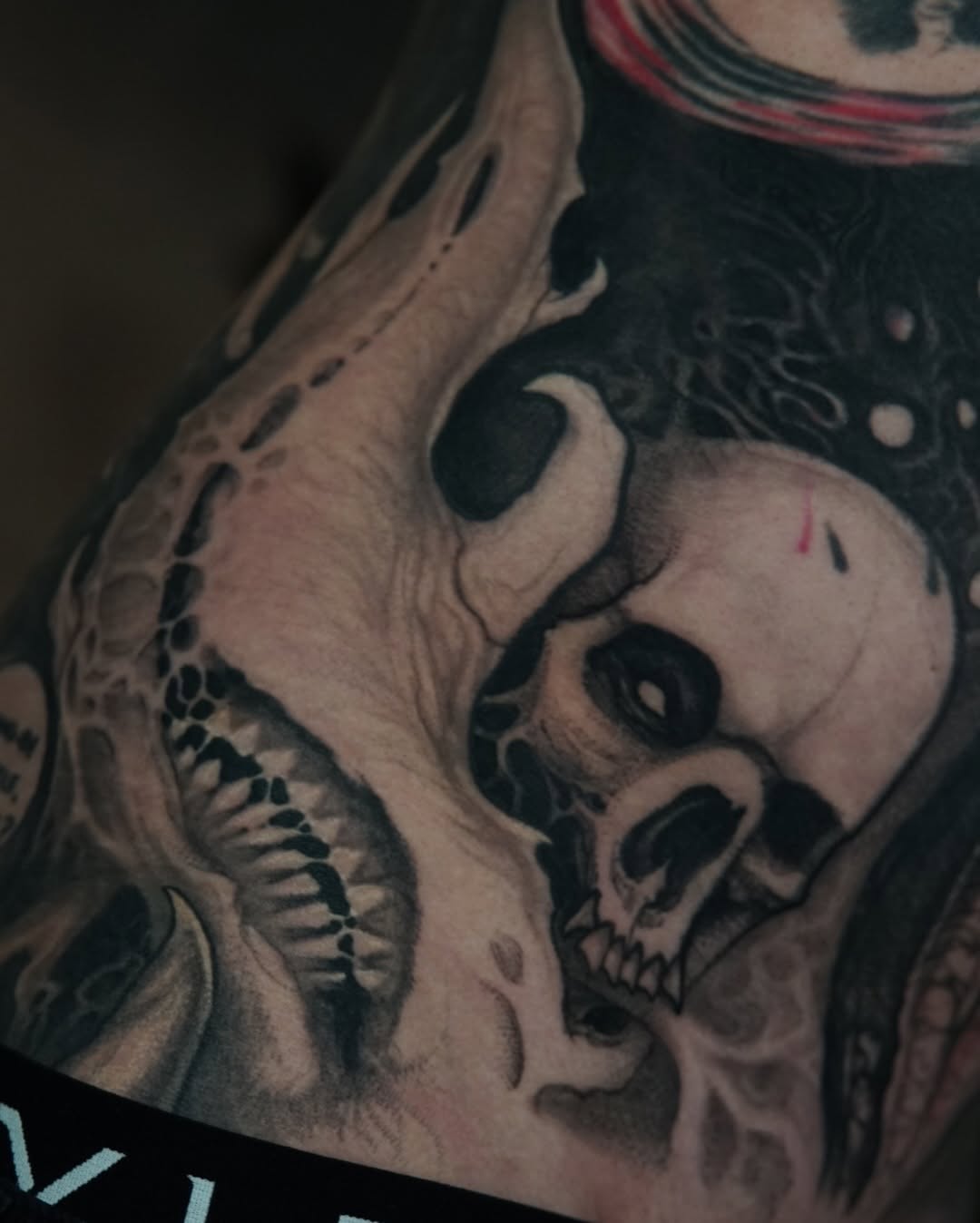 Tattoo by @aaronmtattoos — dark_realism, blackwork