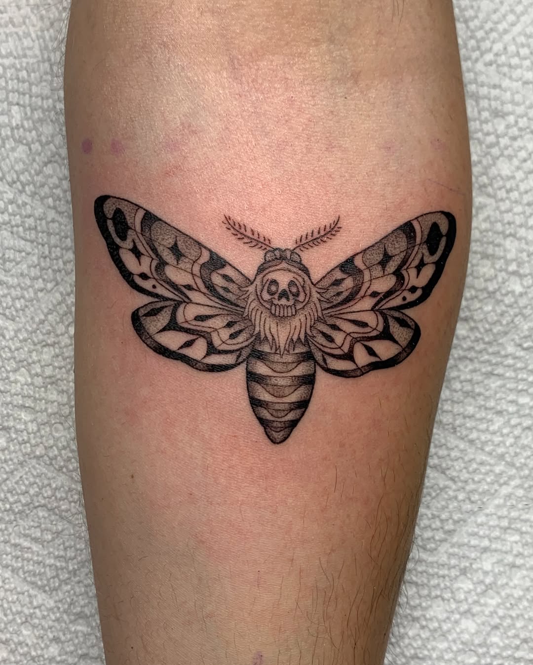 Tattoo by @lvl40lich — black_and_grey, dotwork
