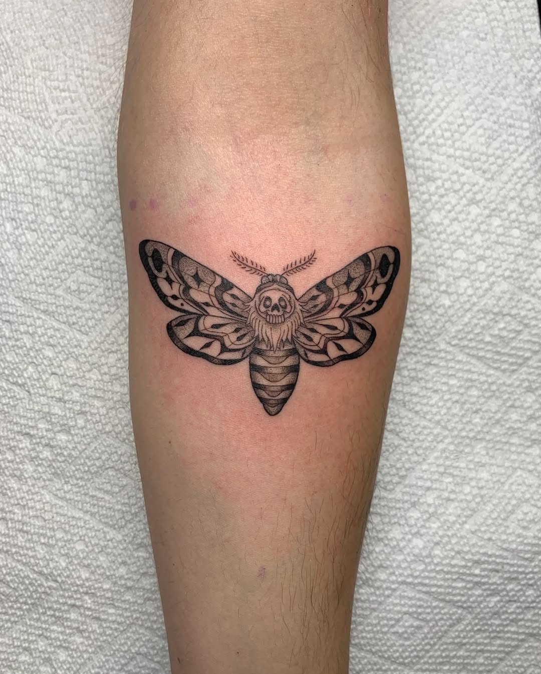 Tattoo by @lvl40lich — black_and_grey, dotwork