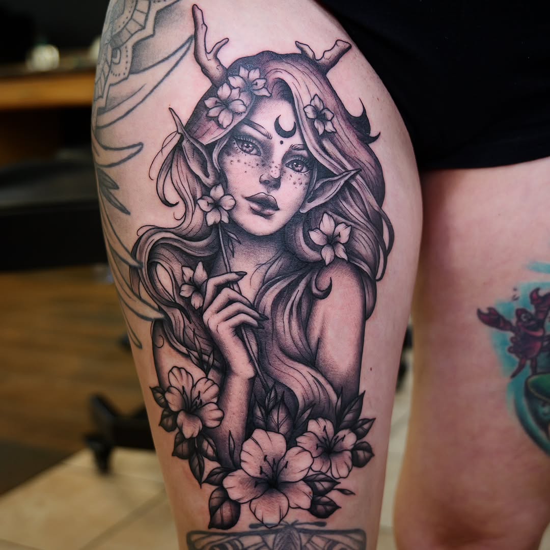 Tattoo by @dunebuggybobby — black_and_grey, realism