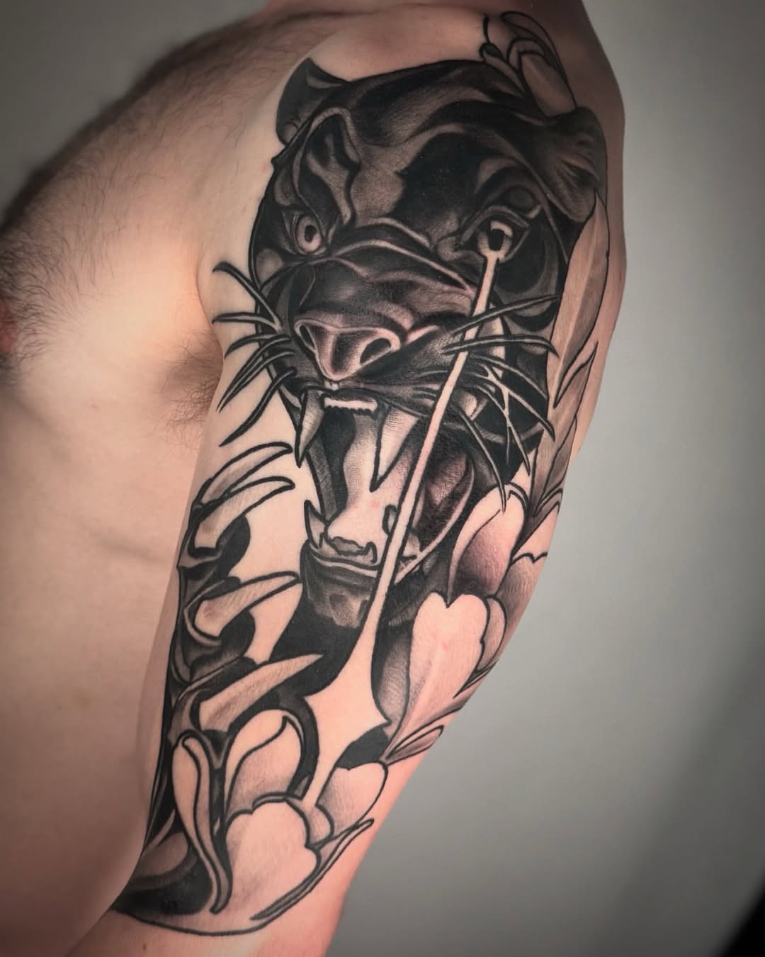 Tattoo by @doublescribbles — black_and_grey, realism