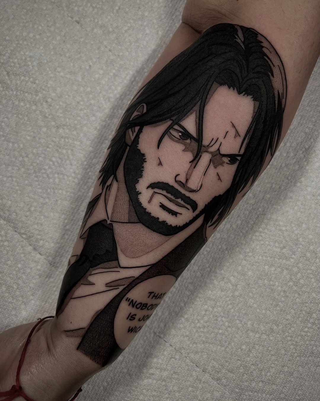 Tattoo by @bingtattoos — anime, black_and_grey