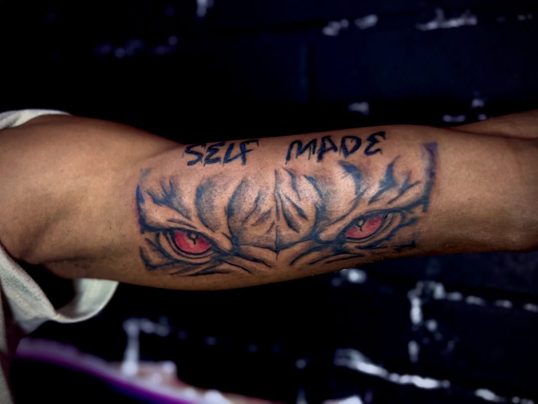Tattoo by @theeartess — black_and_grey, lettering_script