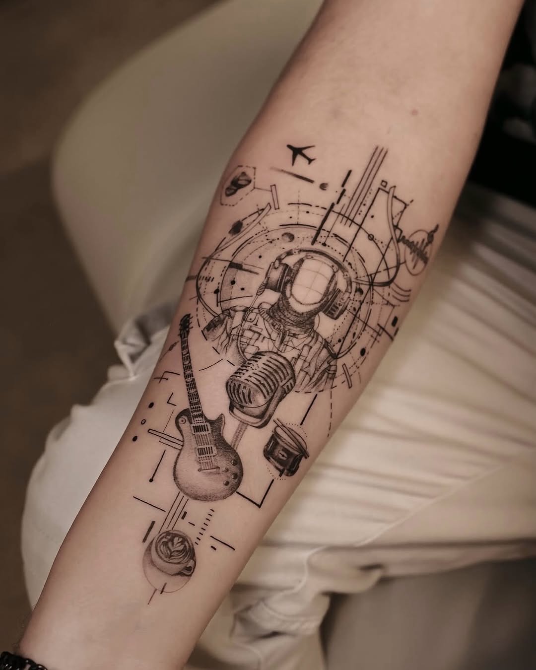 Tattoo by @iris.tatts — geometric, black_and_grey