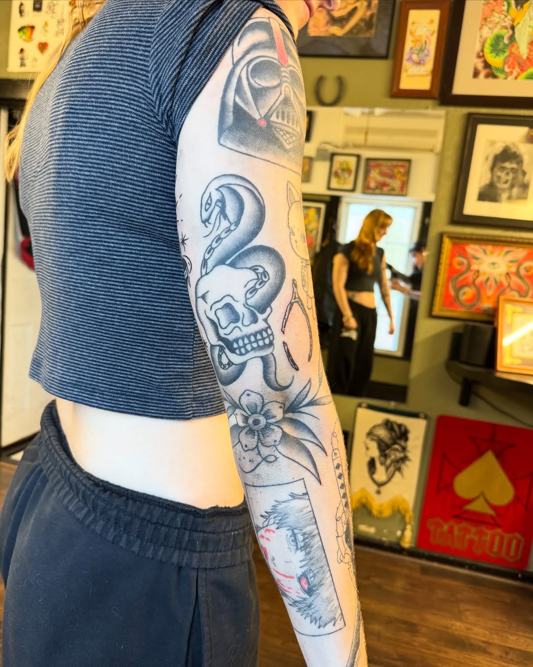 Tattoo by @lilmazetattoos β american_traditional, black_and_grey