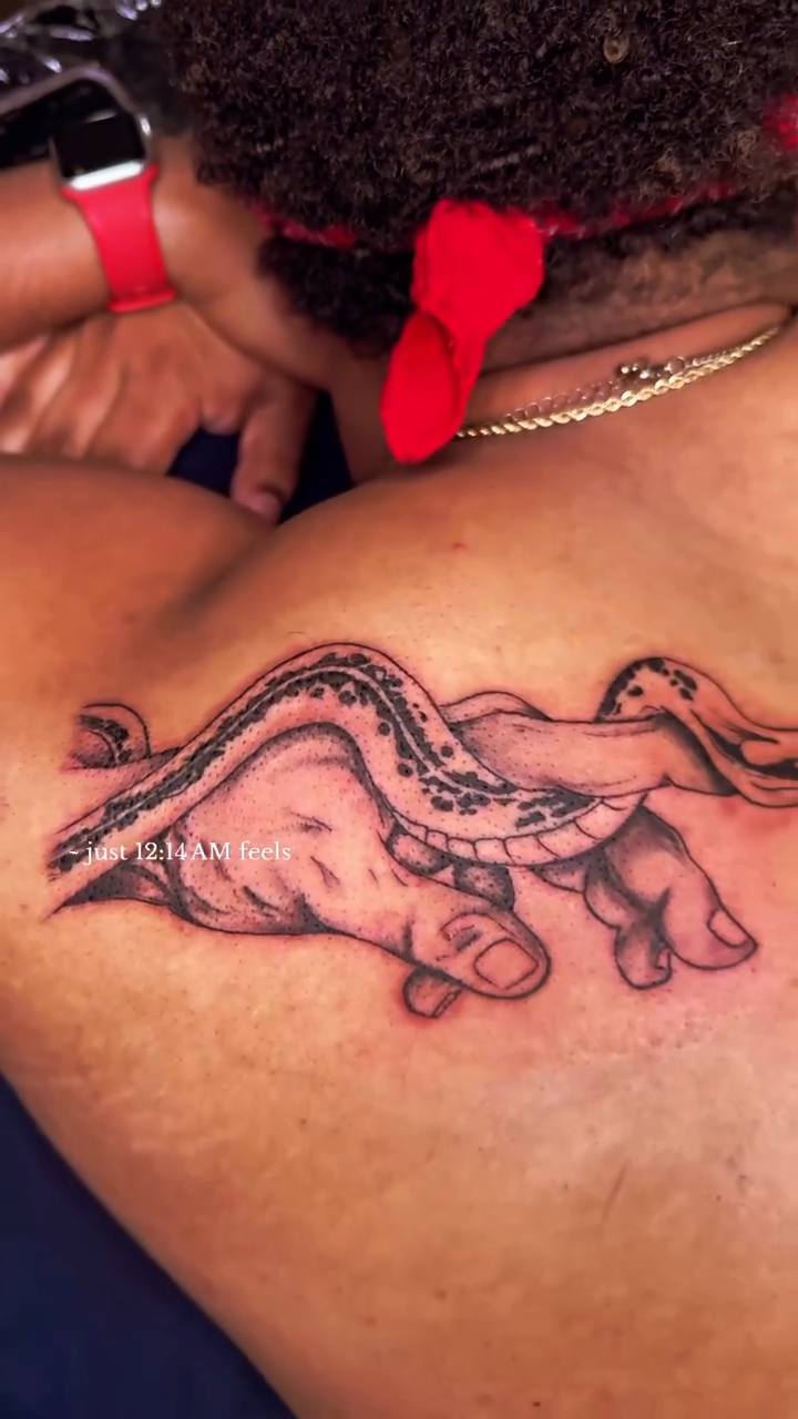 Tattoo by @saint_ink2023 — black_and_grey, realism