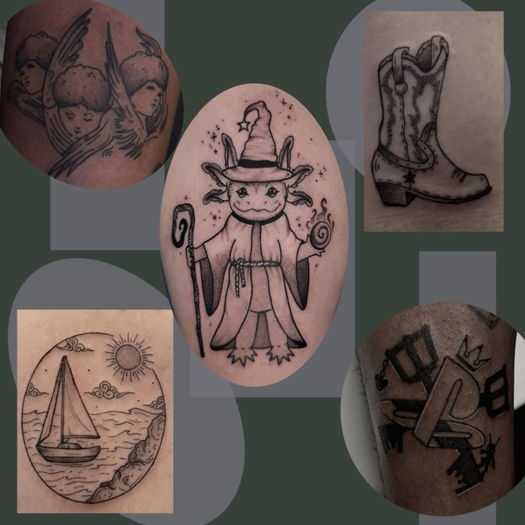 Tattoo by @spicy_sugarrr_tattoos — illustrative, black_and_grey