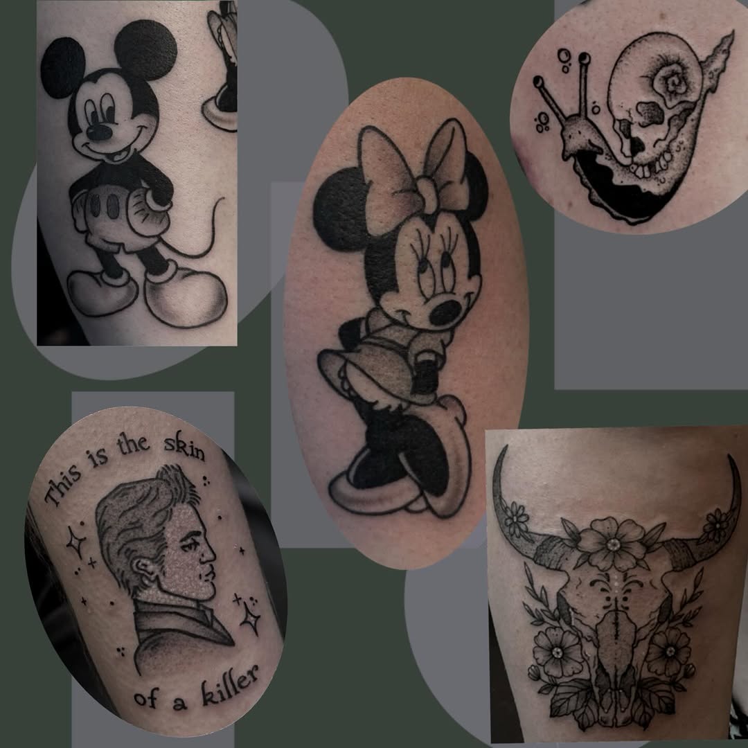 Tattoo by @spicy_sugarrr_tattoos — illustrative, black_and_grey