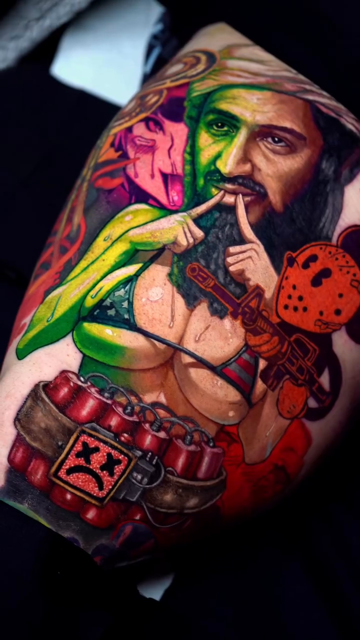 Tattoo by @alias.zala.tattoo — new_school, trash_polka