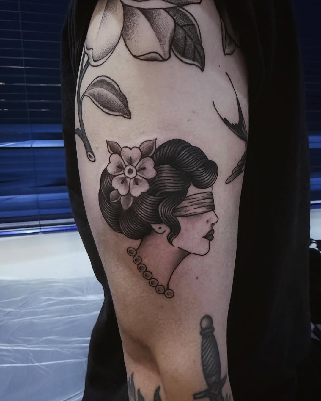 Tattoo by @yun.maeng_ttt — american_traditional, black_and_grey