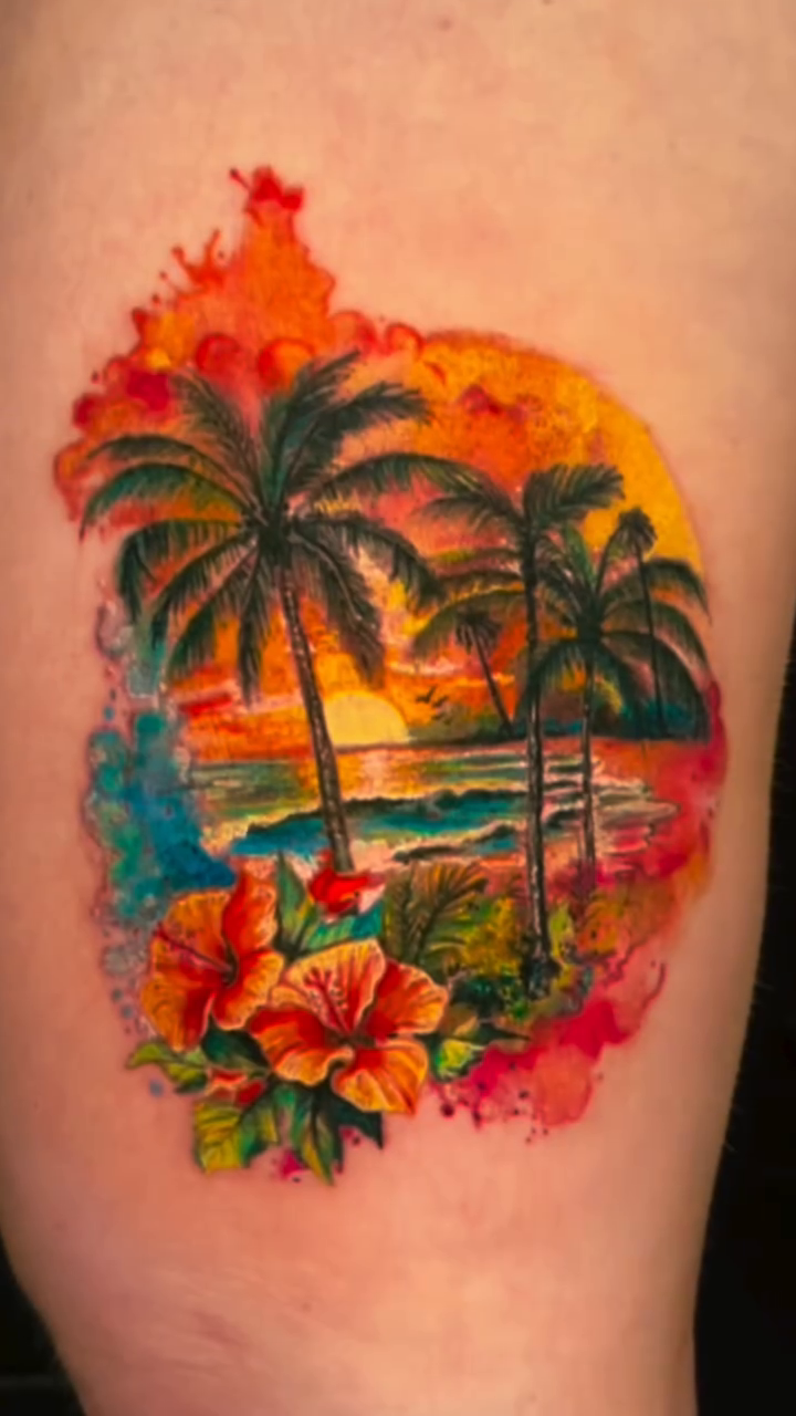 Tattoo by @cherryrose.ink — watercolor, realism