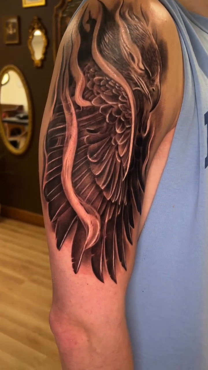 Tattoo by @coreyclarktattoos — realism, black_and_grey