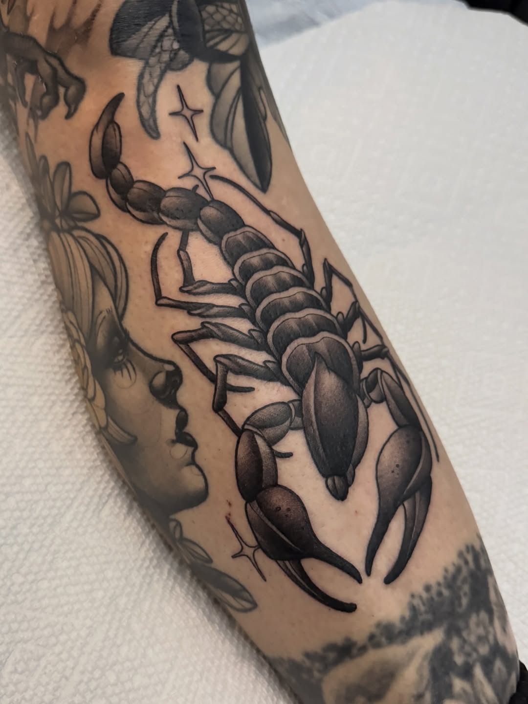 Tattoo by @amyjeantattoos — black_and_grey, realism