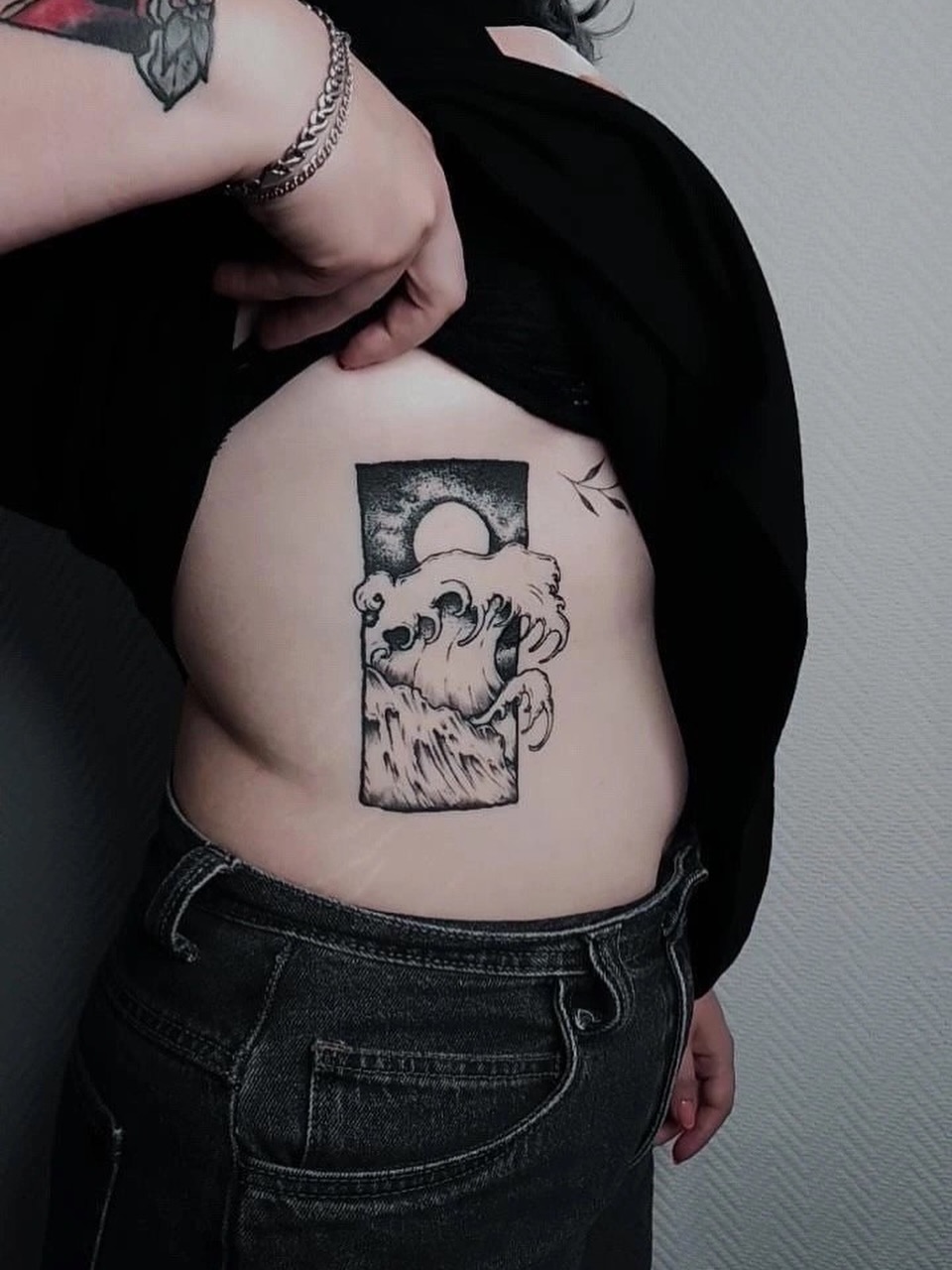 Tattoo by @hori.saru — black_and_grey, illustrative