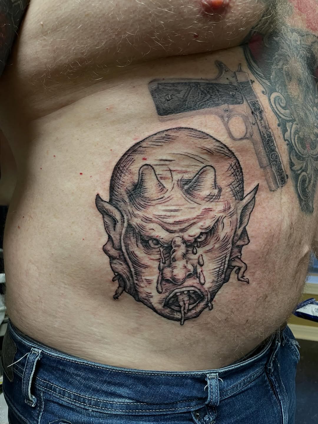Tattoo by @mharristattoos — black_and_grey, illustrative