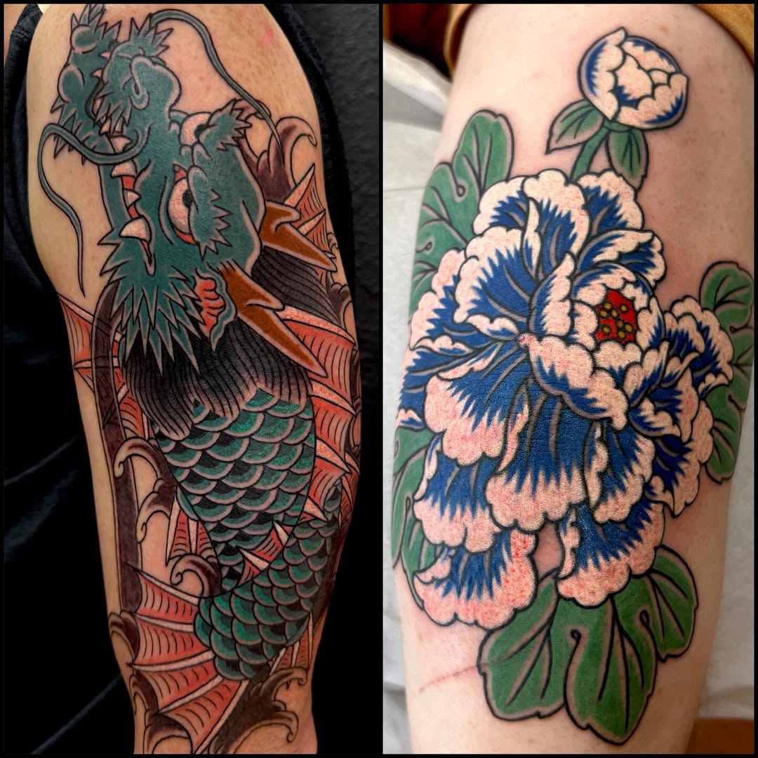 Tattoo by @rockyburley โ japanese_irezumi, american_traditional