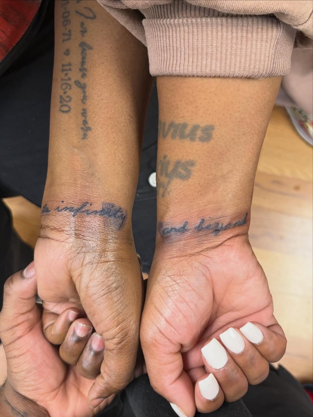 Tattoo by @blacksaddleink — lettering_script, fine_line