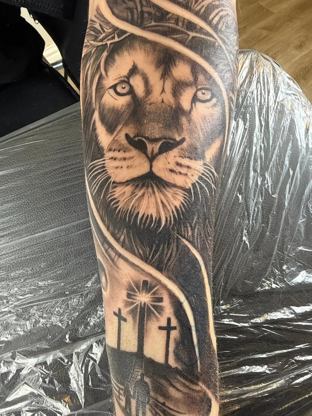 Tattoo by @loboink_ — realism, black_and_grey
